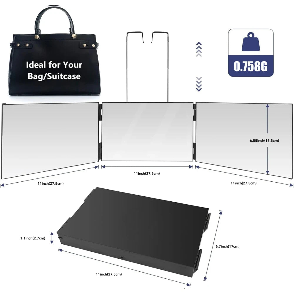 Trifold Self-Cut Vanity Mirror